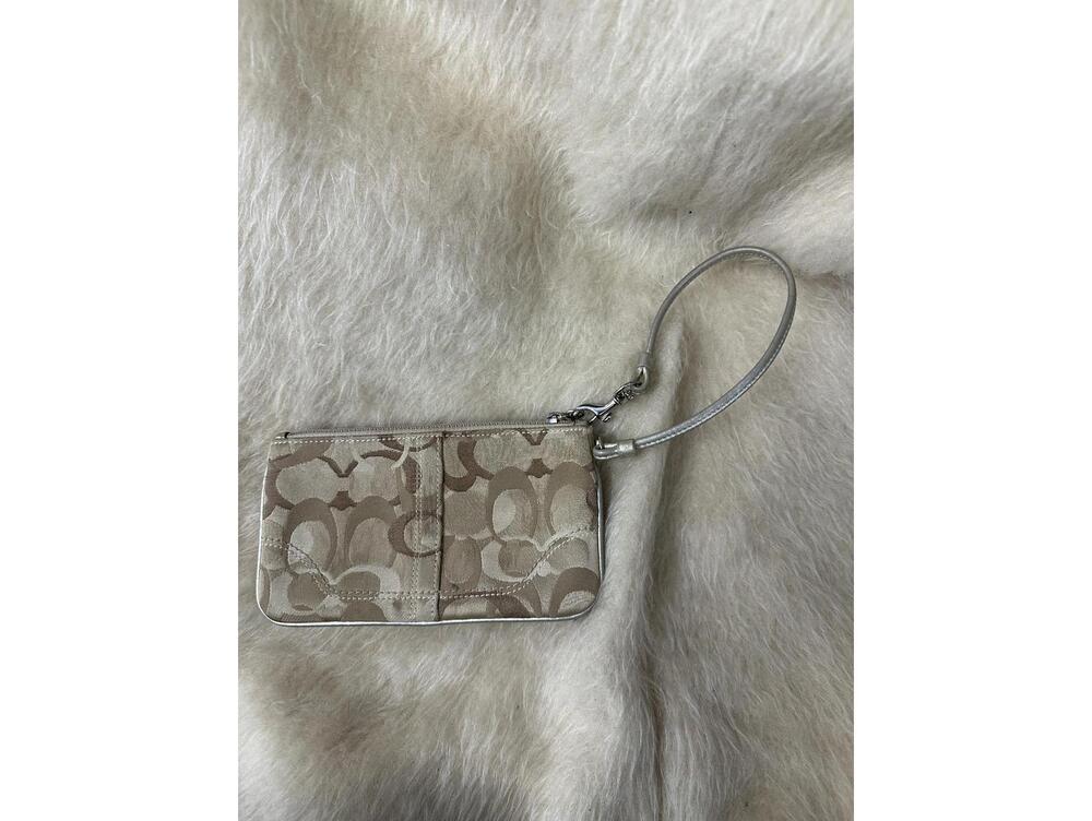 y2k Coach gold Signature Wristlet